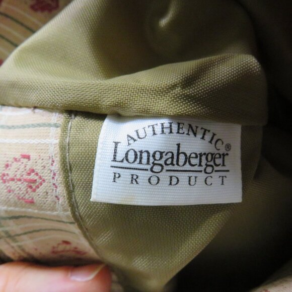 Longaberger Plaid Leaf Acorn Small Tote Handbag Faux Leather Straps Burgundy - Picture 8 of 8